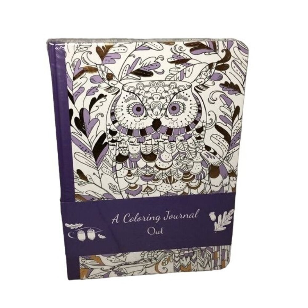 A Coloring Journal Owl Design By Thunder Bay Press 128-Page Book With Lined & Co